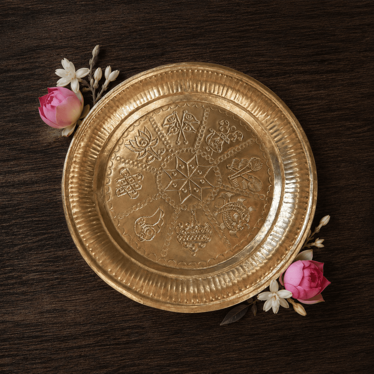 Brass Asthamangal Puja Thali