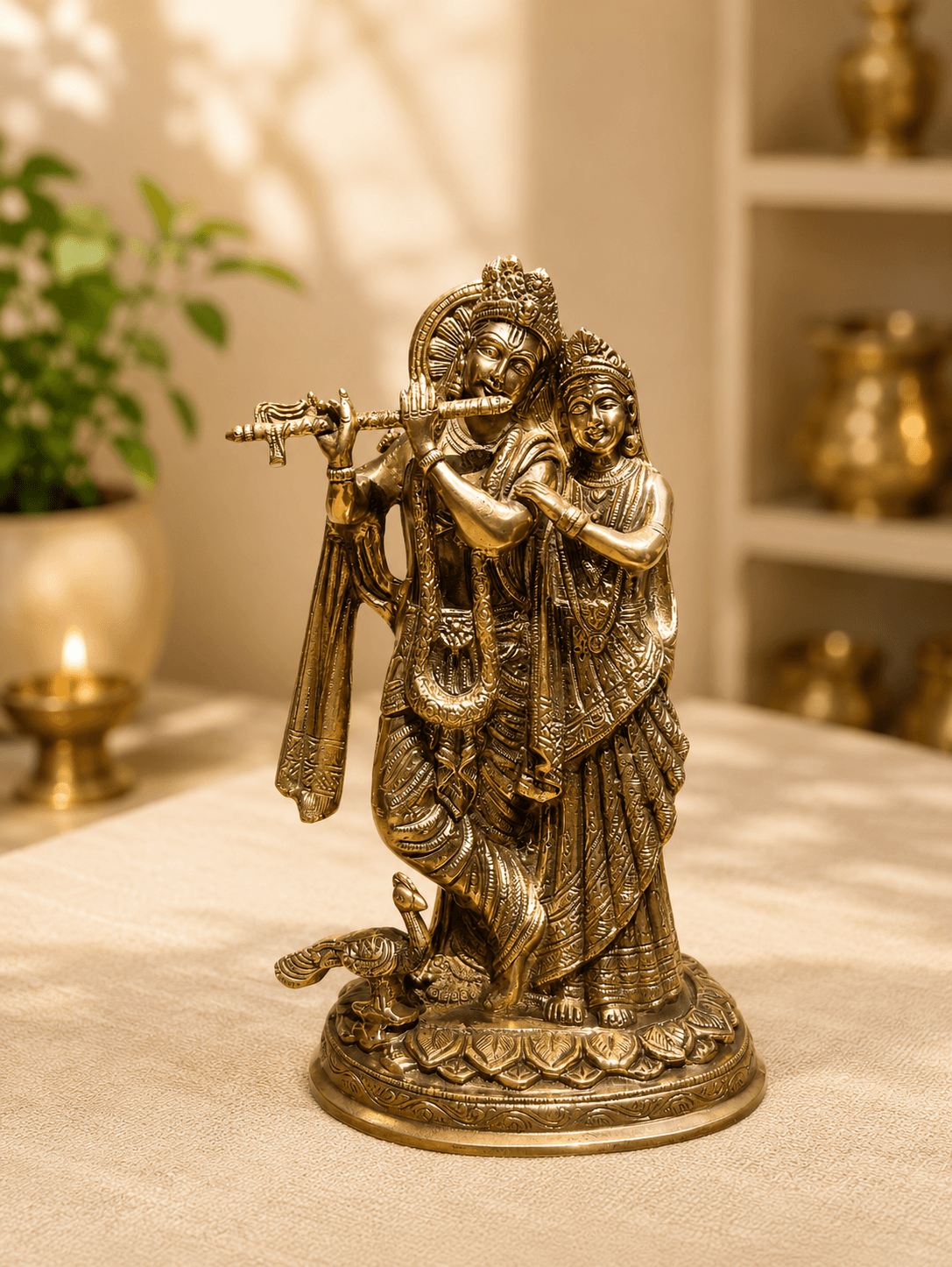 Brass RadhaKrishna Idol